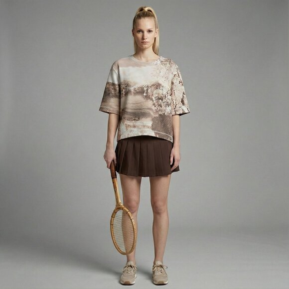 BCBGMAXAZRIA Oversized Printed Sweatshirt Top Structured Fabric Oversized Fit - Picture 3 of 11